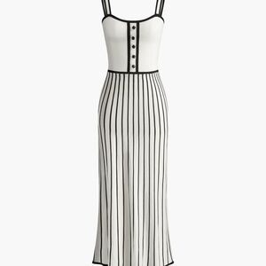 Black and White Striped Maxi Dress